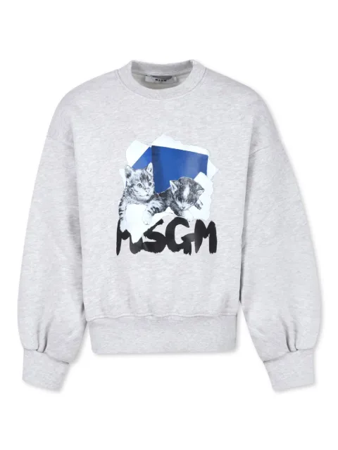 MSGM Kids Moletom com estampa de logo
