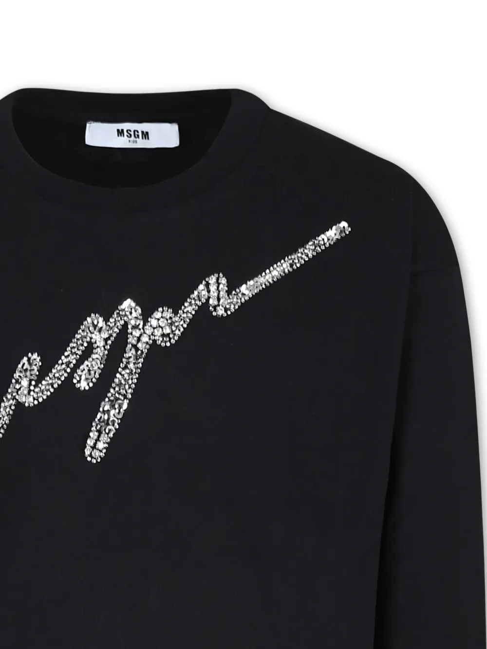 MSGM Kids T-shirt verfraaid met kristallen Zwart