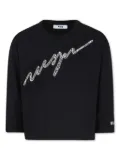MSGM Kids crystal-embellished T-shirt - Black