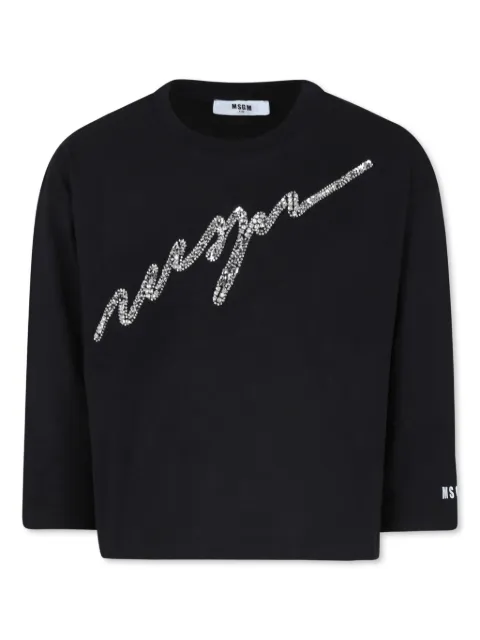MSGM Kids crystal-embellished T-shirt 