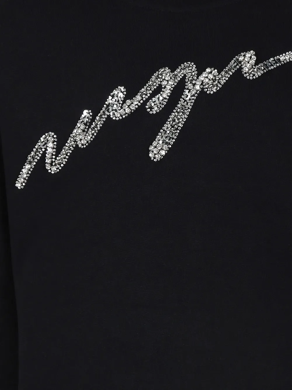 MSGM Kids Jurk verfraaid met kristallen en logo-applicatie Zwart