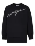 MSGM Kids logo-appliqué crystal-embellished dress - Black