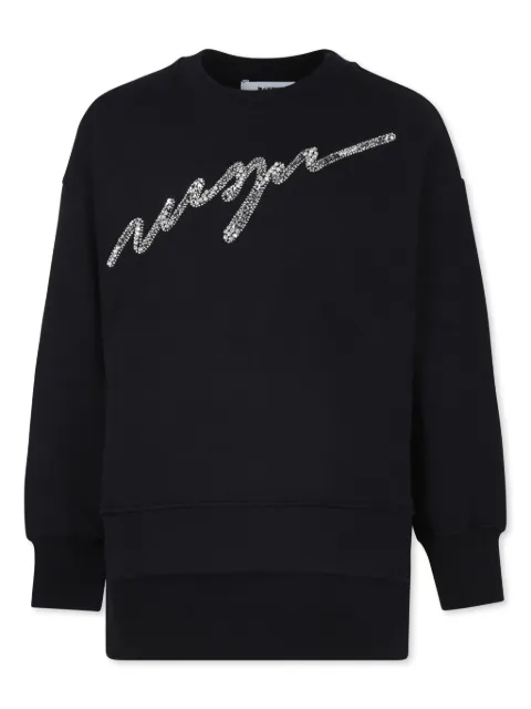 MSGM Kids logo-appliqué crystal-embellished dress