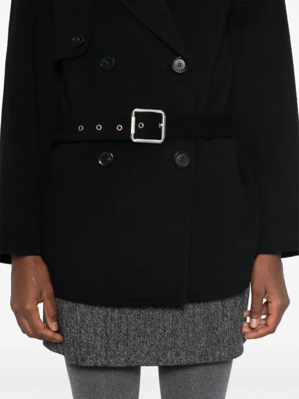コート PINKO Woman Coat Black 103817Y27P Z99 PINKO double-breasted Belted Coat | Black | FARFETCH