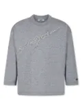 MSGM Kids logo-embellished long-sleeve T-shirt - Grey