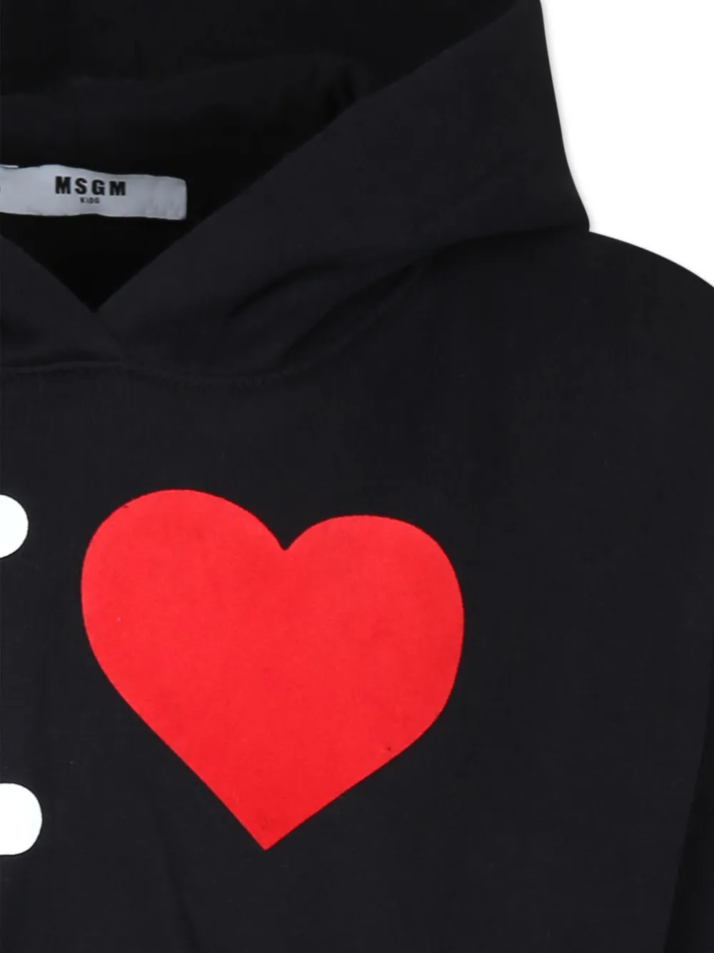 MSGM Kids Jurk met capuchon en logoprint Zwart