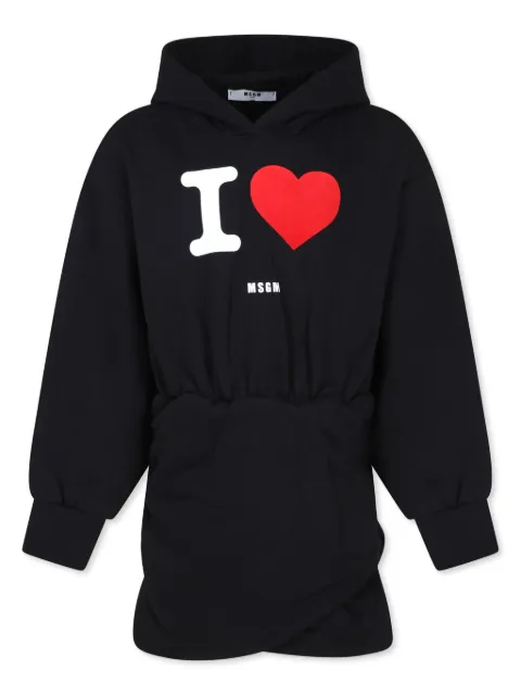 MSGM Kids logo-print hooded dress