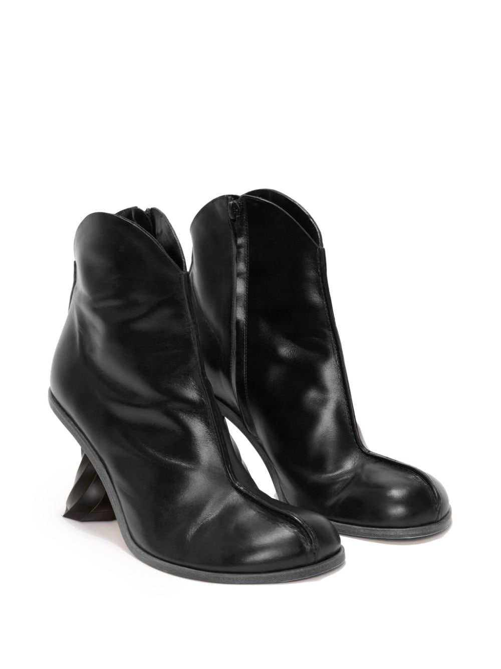 JW Anderson twisted-heel leather ankle boots Black