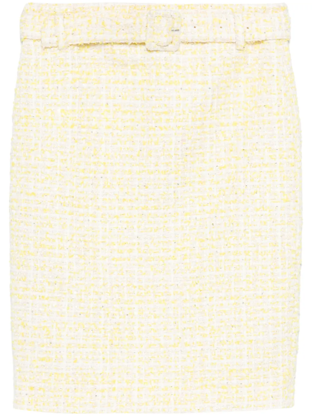Rotate Birger Christensen Bouclé Midi Skirt In Yellow