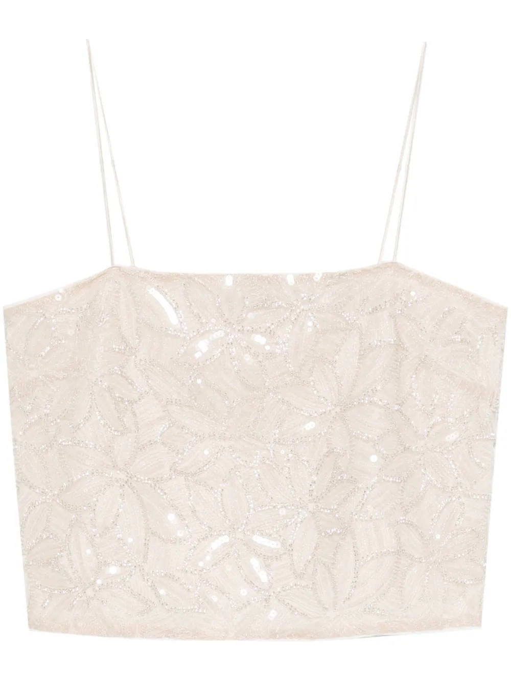 ROTATE BIRGER CHRISTENSEN SEQUIN EMBELLISHED CROPPED BLOUSE