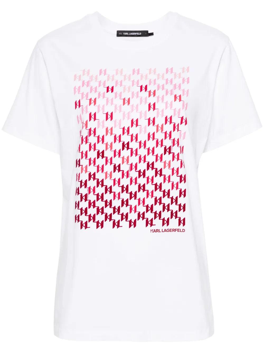 Shop Karl Lagerfeld Gradient-print T-shirt In White