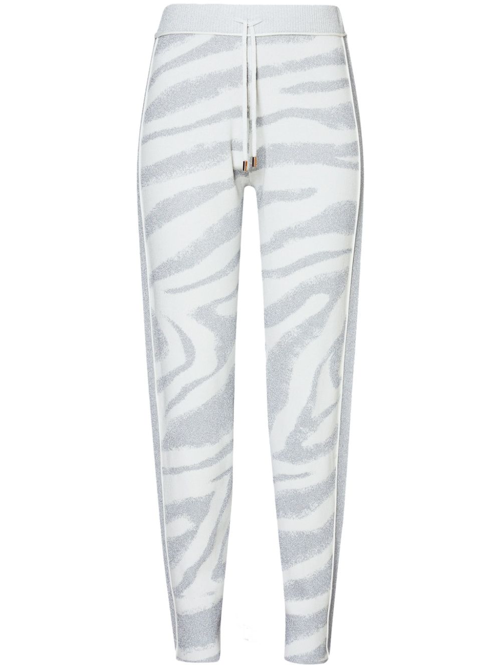 Liu •jo Animal-design Knit Trousers In White