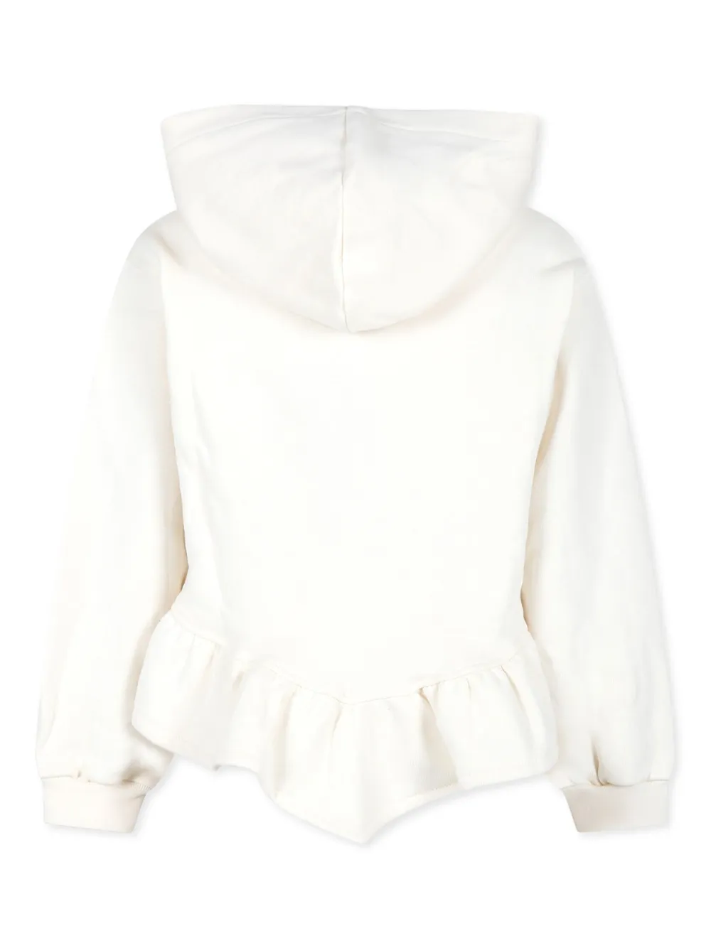 MSGM Kids rhinestone-embellished ruffle hoodie - Wit