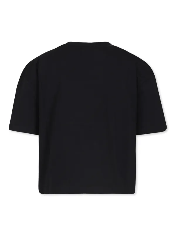 【限定販売】 logo-print Kids MSGM T-shirt CA FARFETCH | Black | Tシャツ(半袖/袖なし)
