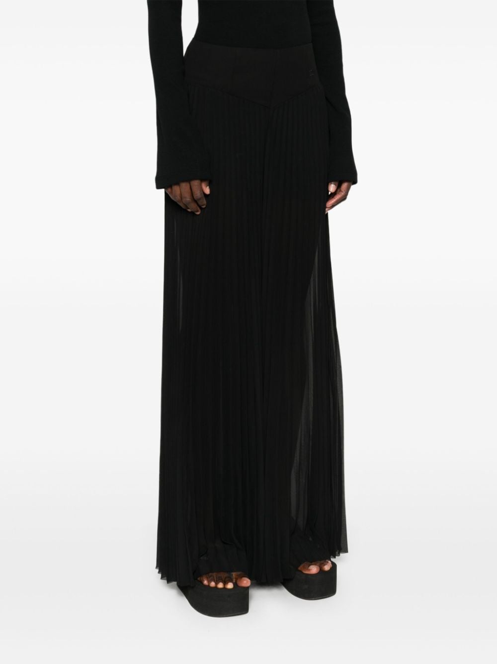 Shop Karl Lagerfeld High-rise Pleated Trousers In Black