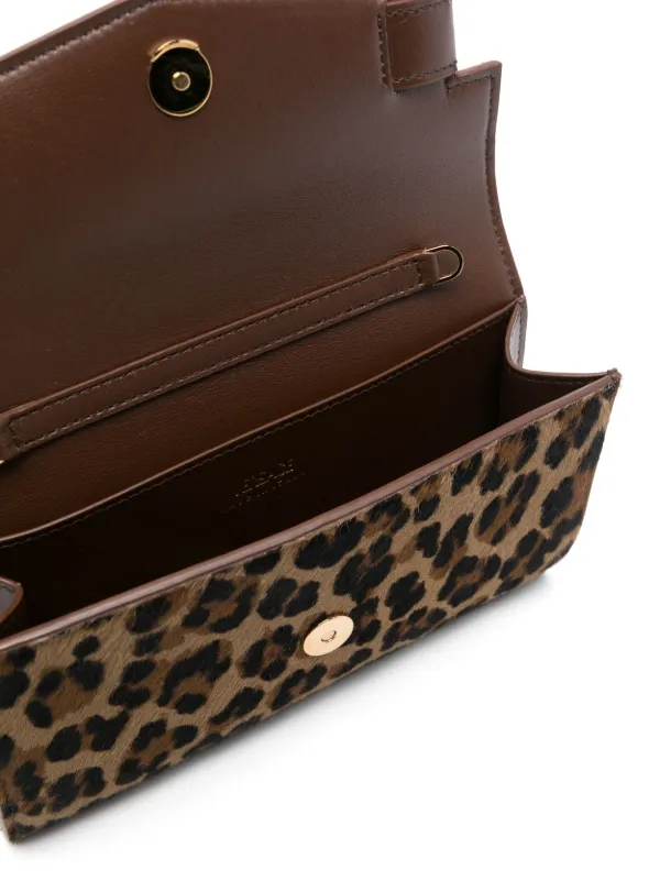 Brown leopard print clutch bag best sale