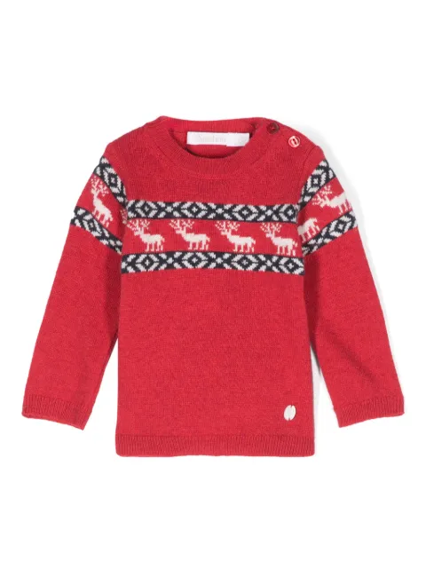 Patachou reindeer-intarsia sweater
