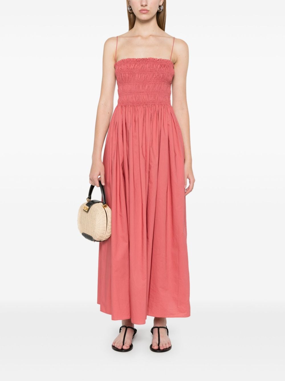 Matteau shirred-panel maxi dress - Roze