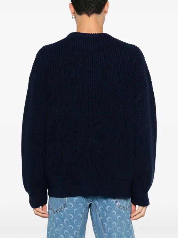 Marine Serre logo-patch Sweater | Blue | FARFETCH AO