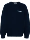 Marine Serre logo-patch sweater - Blue