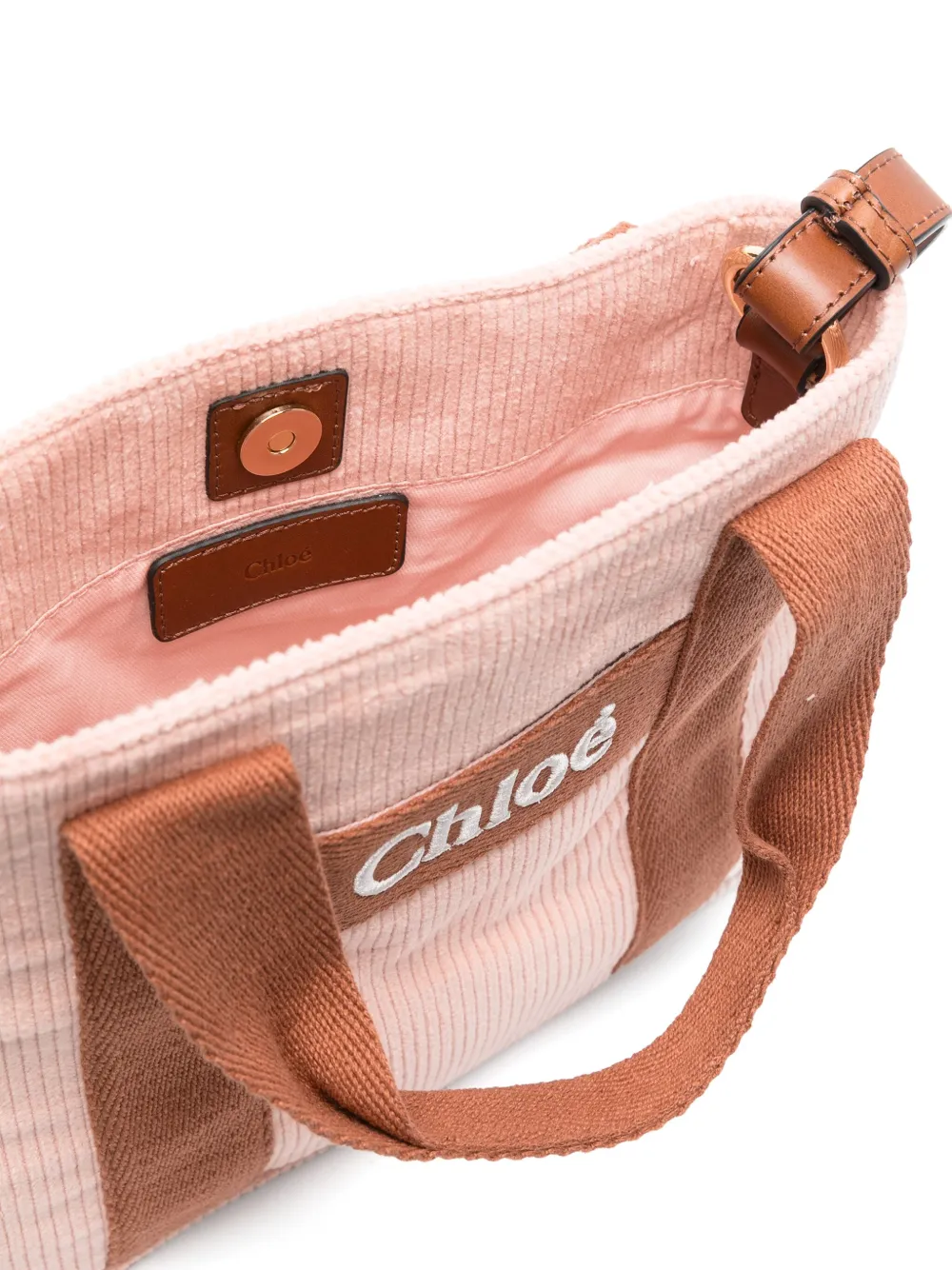 Chloé Kids Schoudertas met geborduurd logo Roze