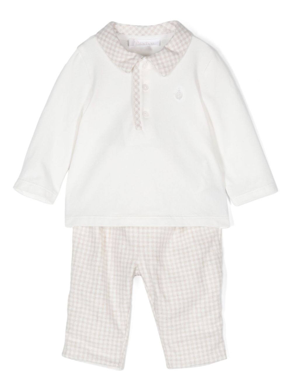 Patachou Broek set met gingham ruit Wit