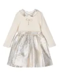 Patachou bow-detail dress - Gold