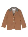 Patachou check-detailed blazer - Brown