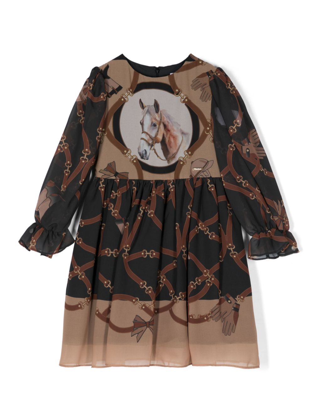 Patachou horse-print dress - Brown