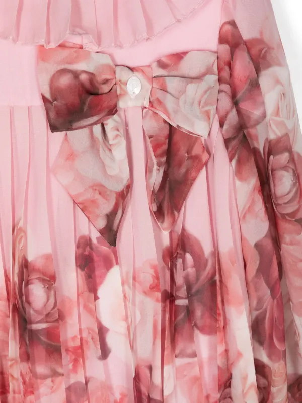 Patachou-Girls Pink Floral Chiffon Dress