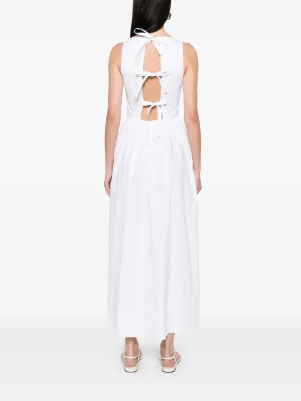 knee length dresses for ladies The Linen Tie Back Midi Dress main image 1