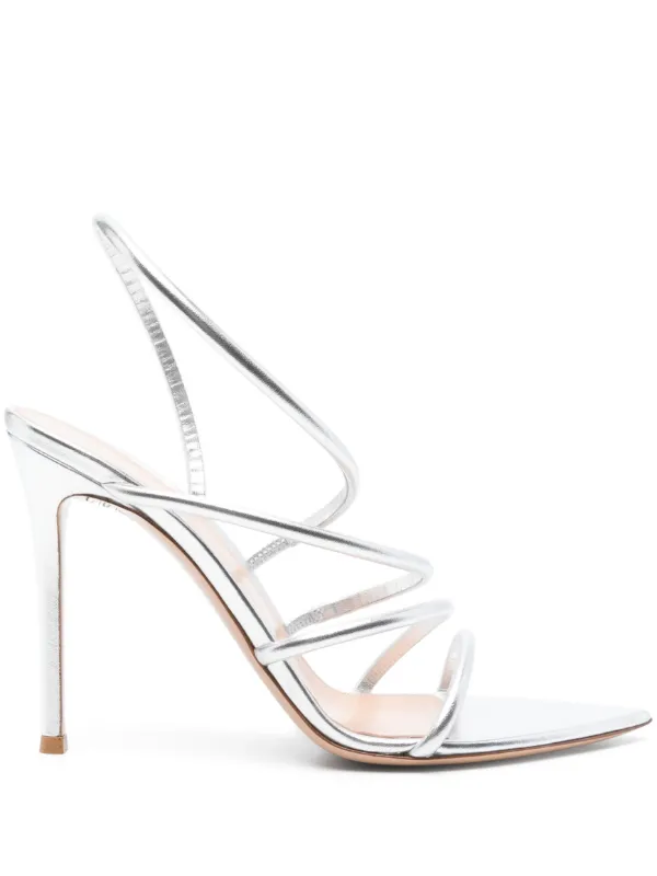 Gianvito Rossi 105mm Ettie Sandals Silver FARFETCH