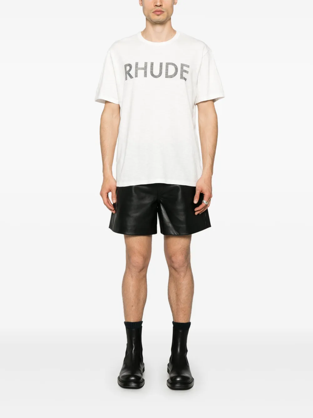 RHUDE logo slub T-shirt - Wit