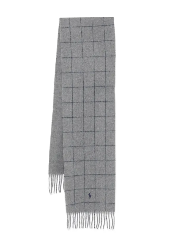 Polo Ralph Lauren Checked Scarf Grey FARFETCH JO