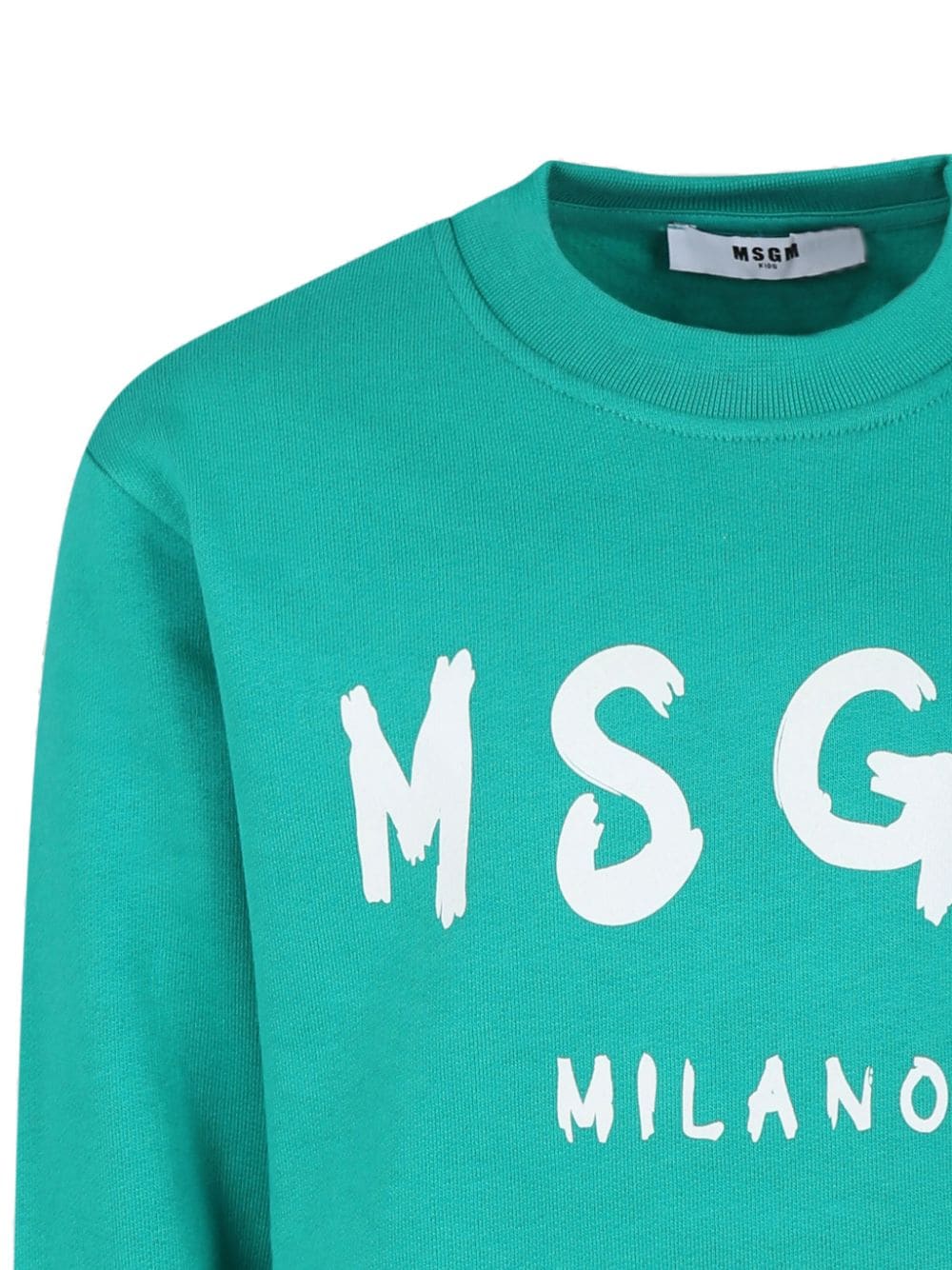 Shop Msgm Logo-print Sweatshirt In Green