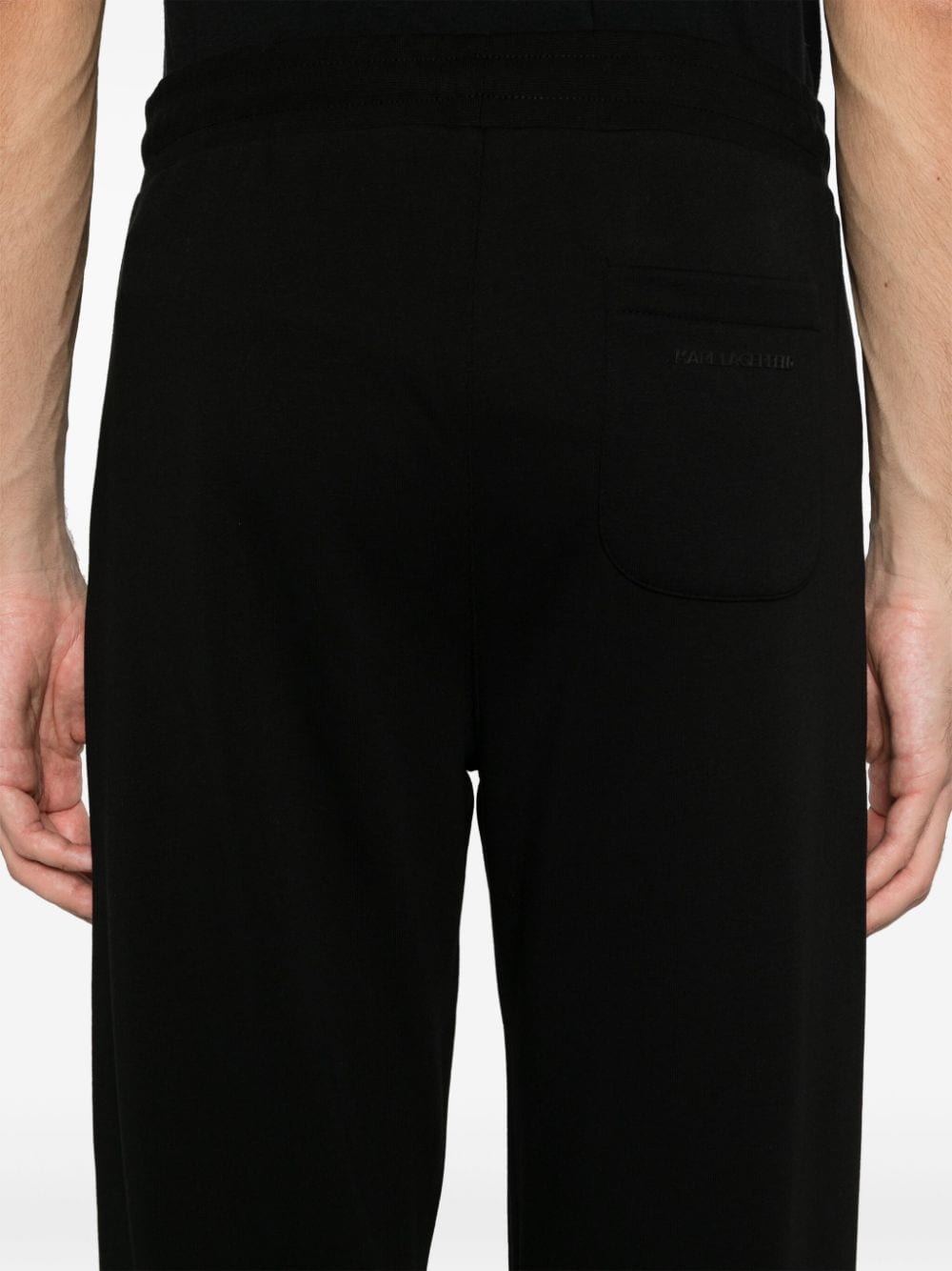 Shop Karl Lagerfeld Logo-appliqué Track Pants In Black