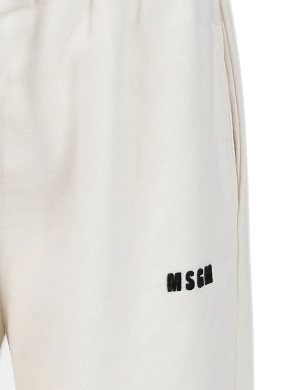 Shop Msgm Logo-embroidered Track Pants In White