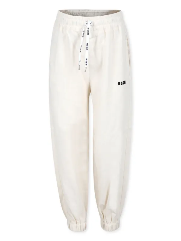MSGM Kids Pantaloni Sportivi Con Ricamo Bianco FARFETCH IT