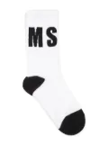 MSGM Kids logo-jacquard socks - White