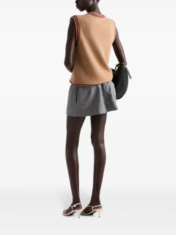 トップス FW2000 PRADA WOMEN KNIT VEST Argyle virgin wool sweater vest in multicoloured - Prada
