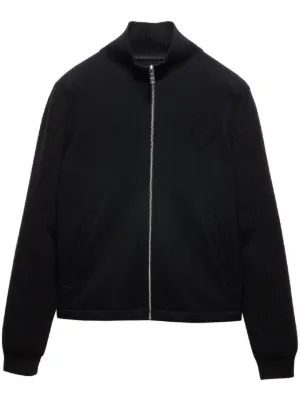 PRADA 中綿入りパーカー　サイズ40♡ Black/Black Reversible cotton fleece and Re-Nylon hoodie | PRADA