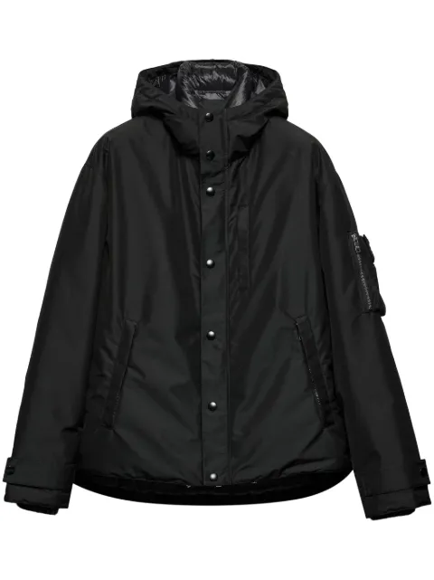 Prada Technical fabric down jacket with hood
