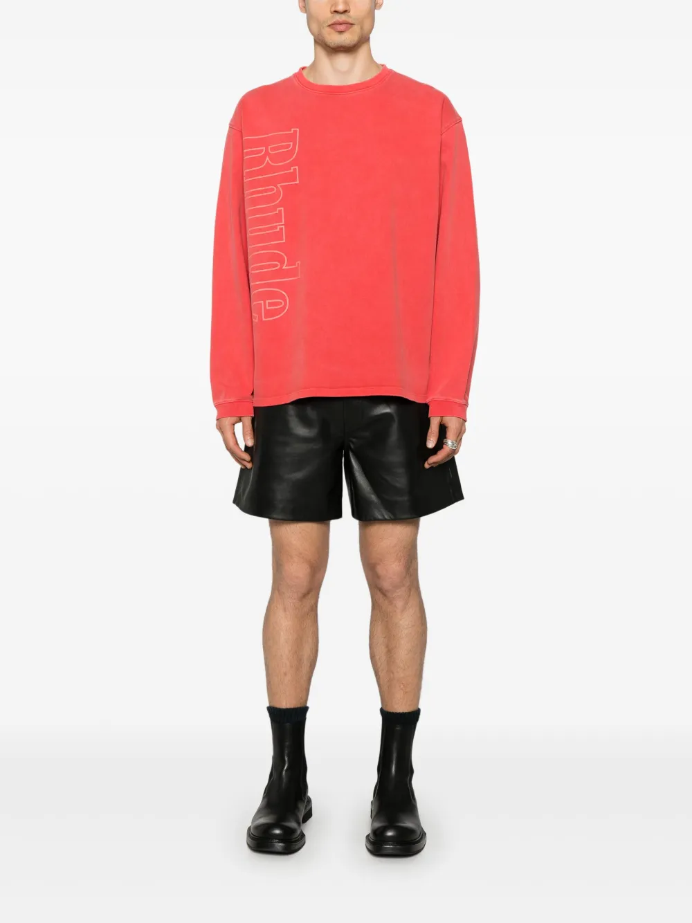 RHUDE logo longsleev sweatshirt - Rood