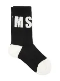 MSGM Kids logo-jacquard socks - Black