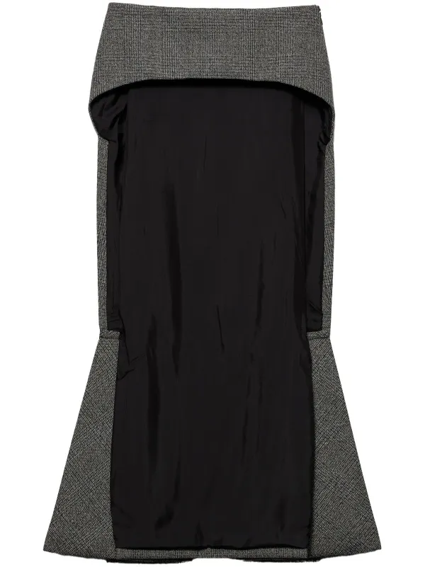 Prada チェック スカート | グレー | FARFETCH JP