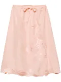 Prada embroidered silk skirt - Pink