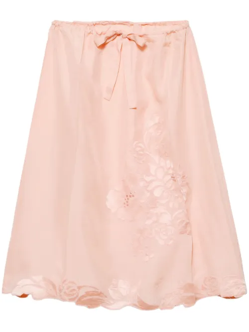 Prada jupe brodé en en soie - Rose - Prada - Modalova