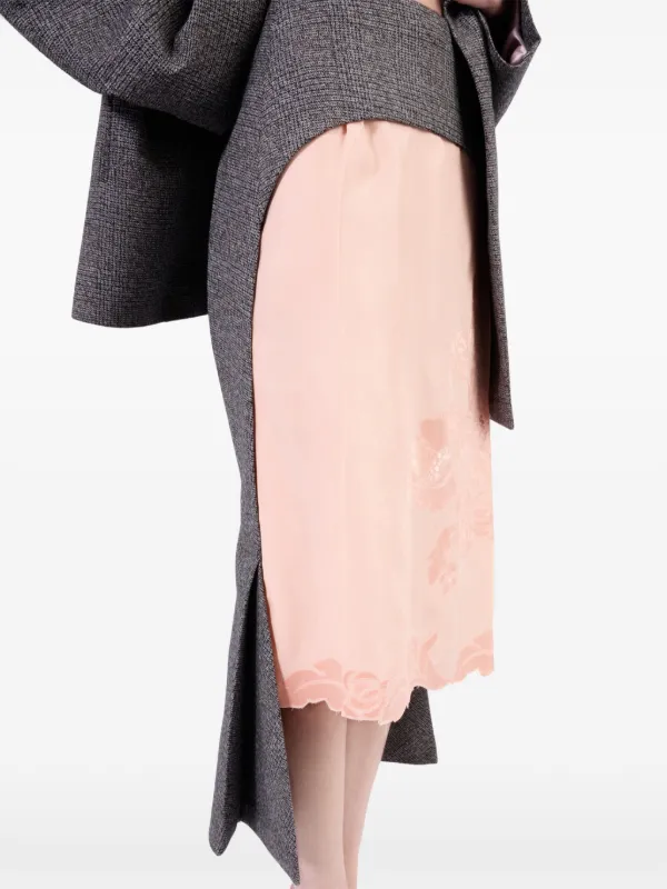 Prada Embroidered Silk Skirt | Pink | FARFETCH