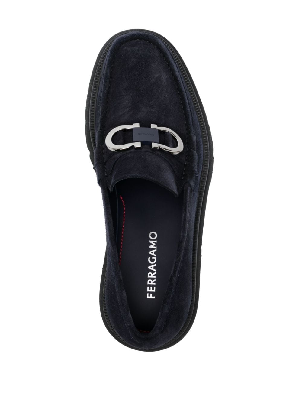 Shop Ferragamo Gancini Loafers In Blue