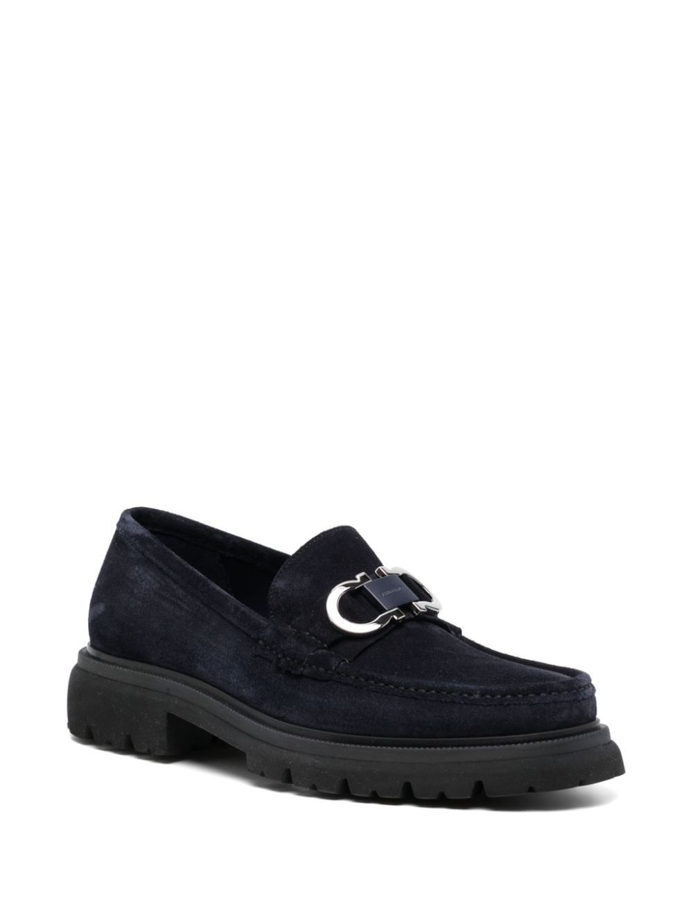 Shop Ferragamo Gancini Loafers In Blue